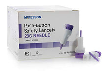 Load image into Gallery viewer, McKesson Prevent Lancet Push Button 28 Gauge 1.6 mm Depth 1 Box(s), 100 /Box
