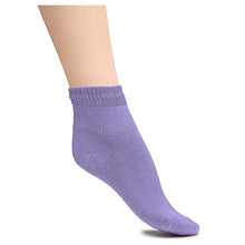 Load image into Gallery viewer, Hugh Ugoli Women&#39;s Loose Diabetic Ankle Socks, Bamboo, Wide, Thin, Seamless Toe and Non-Binding Top, 4 Pairs, Aster Purple, Shoe Size: 6-9
