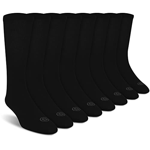 Doctor's Choice Men's Diabetic Crew Socks, Black, Large, Sock Size 10-13