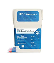 Load image into Gallery viewer, UltiCare VetRx U-40 UltiGuard Safe Pack Pet Insulin Syringes 1/2cc, 29G x 1/2&quot;, 100 ct (with 1/2 Unit Markings)
