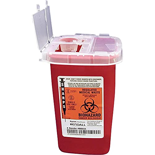 Pack of 2 - Brand Unimed-Midwest 1 Quart Flip Top Sharps Container, 6.3