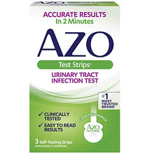 Load image into Gallery viewer, AZO Urinary Tract Infection (UTI) Test Strips, Accurate Results in 2 Minutes, Clinically Tested, Easy to Read Results, Clean Grip Handle, #1 Most Trusted Brand, 3 Count
