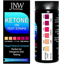 Load image into Gallery viewer, JNW Direct Ketone Test Strips, 150 Urinalysis Keto Test Strips for Testing Body Urine Ketosis Levels, Perfect Kit for Ketogenic and Paleo Diets
