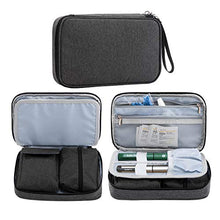 Load image into Gallery viewer, OSPUORT Diabetic Supplies and Insulin Travel Storage Case for Glucose Meter All Diabetic Supplies Carrying Bag Holds Insulin Pens, Vials, Blood Sugar Test Strips, Medicine (Dark Gray)
