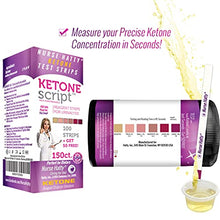 Load image into Gallery viewer, Nurse Hatty 150 Keto Test Strips with Free 300+ Pages of eBooks &amp; Free APP (Track Your Ketone Progress) - USA-Made - Ketone Urine Test for Ketosis on Low Carb Ketogenic Diets - Extra-Long Strips
