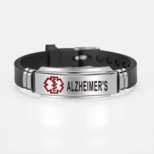 Load image into Gallery viewer, Engraved Silicone Medical Alert Stainless Steel Bracelet
